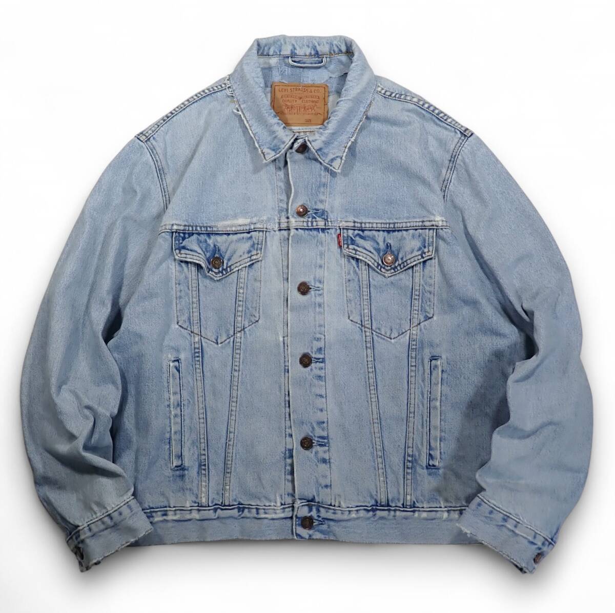 7113/Levi's 90sビンテージ デニム トラッカージャケット L●EURO 70503 02ジージャンGジャン 襤褸 リーバイス ユーロ●洗濯プレス済●古着拍卖
