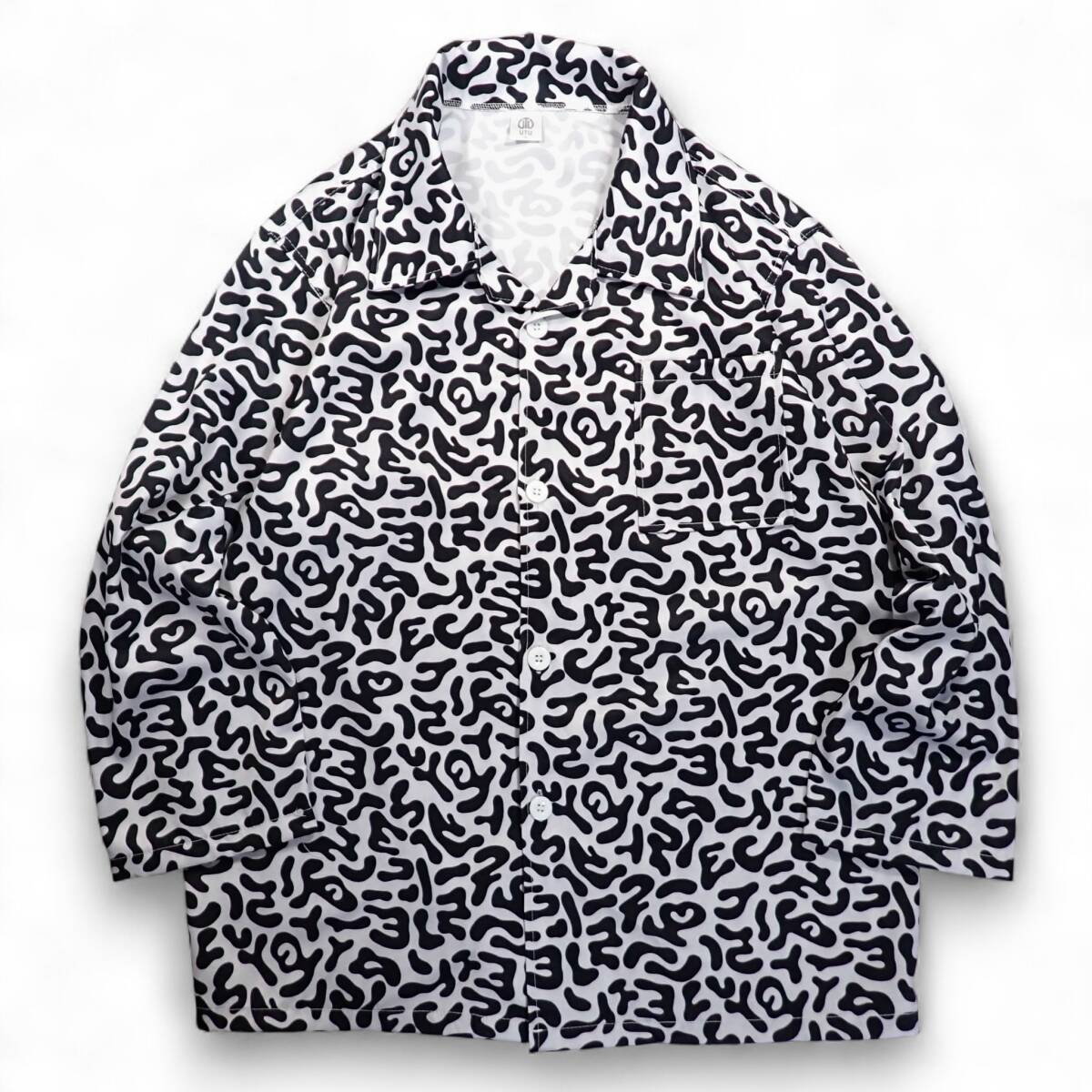 7115/韓国軍 バクテリア カモフラージュ柄 アメーバカモ 長袖シャツ L●洗濯プレス済●軍事訓練用Korean Armyミリタリー 90sビンテージ古着拍卖