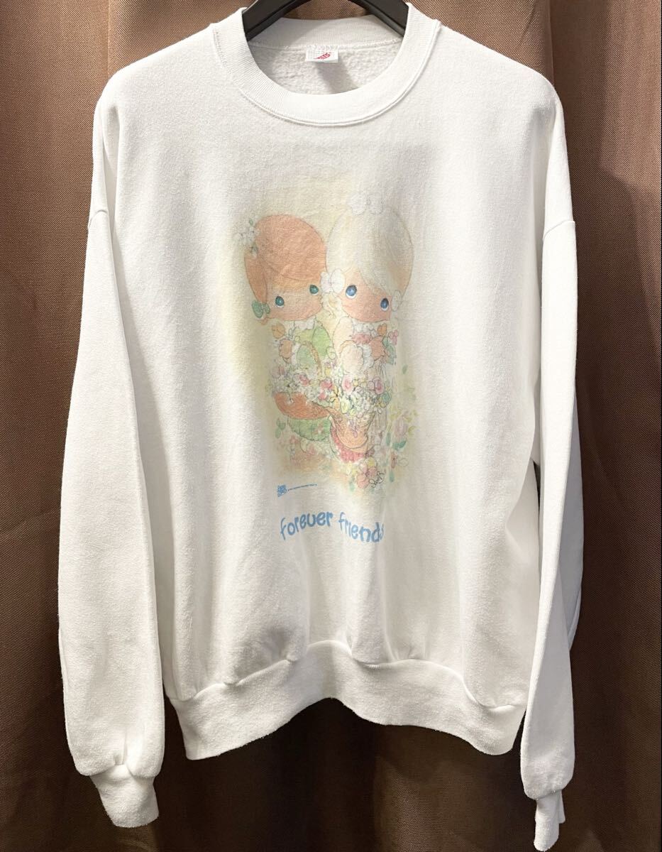 MADE IN USA製 JERZEES ボディ forever friends スウェットトレーナー ホワイト Lサイズ ジャージーズ トレーナー 白 アメリカ製 米国製拍卖