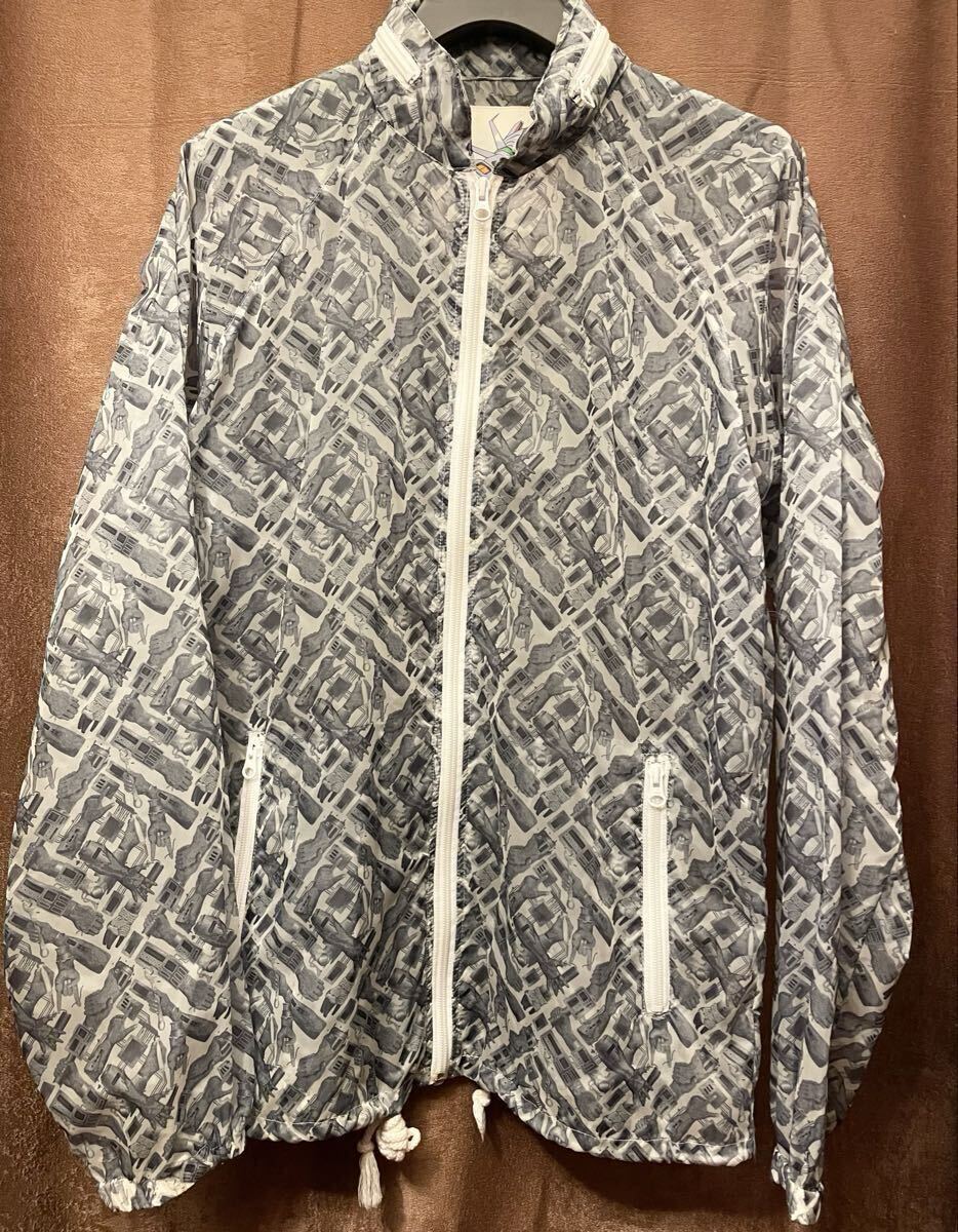 激レア MADE IN JAPAN製 PHENOMENON 2008年モデル 総柄 フルジップシースルージャケット グレー×ホワイト Mサイズ フェノメノン 日本製拍卖