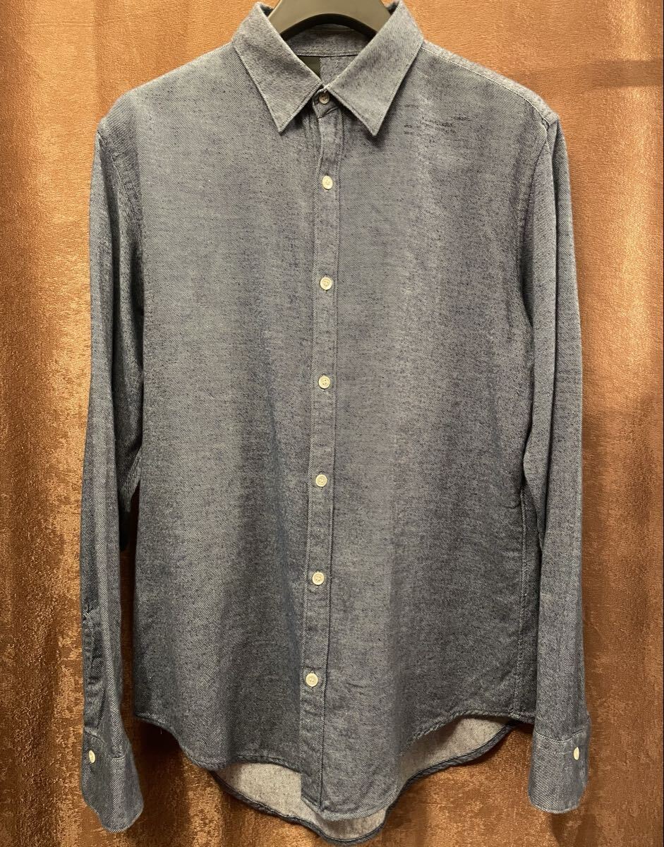 MADE IN JAPAN製 N.HOOLYWOOD 長袖コットンシャツ インディゴ 40サイズ エヌハリウッド 日本製 長袖シャツ拍卖