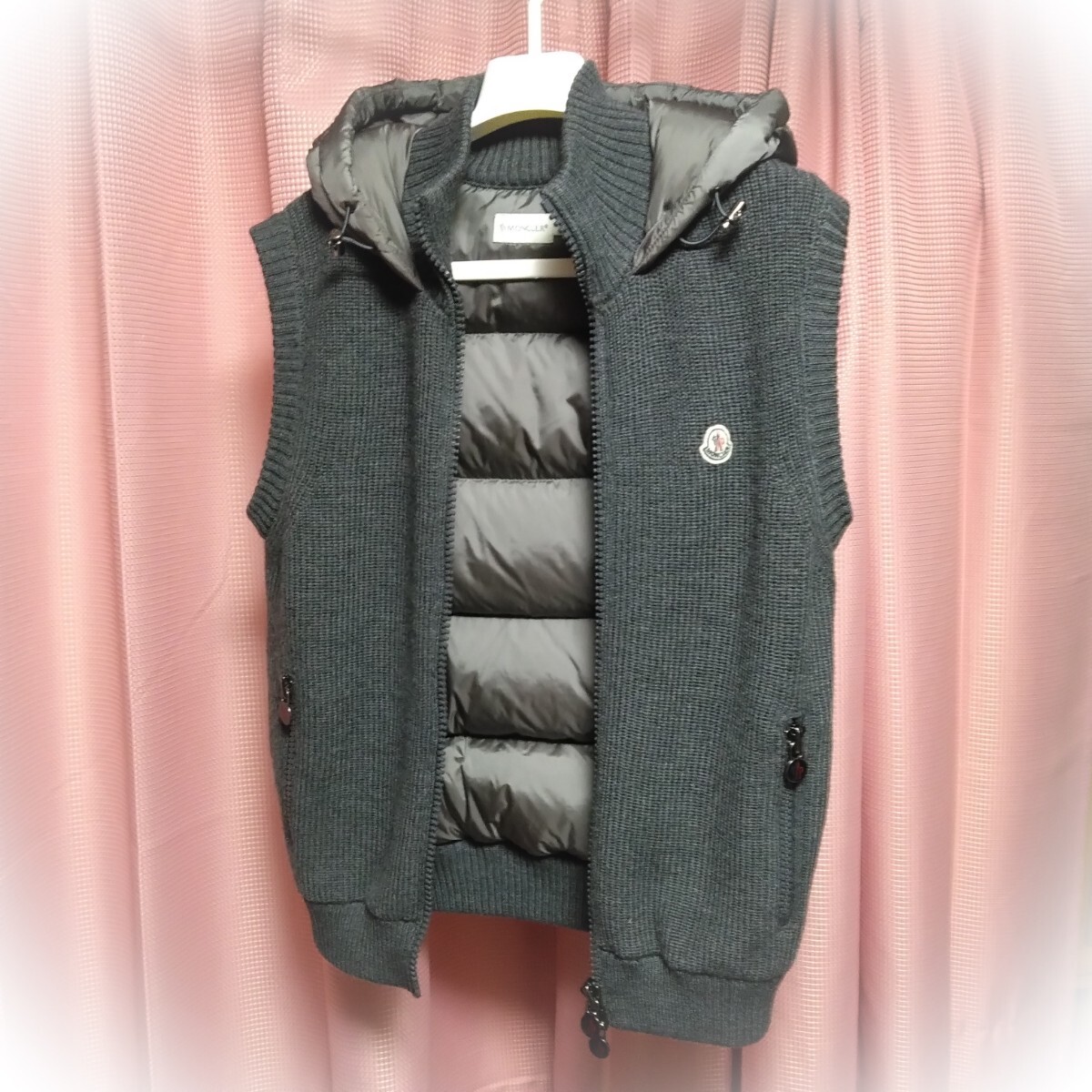 ◆綺麗 S 国内正規 本物◆モンクレール ニット/ダウン ベスト◆ジャケット アウター ブルゾン ジレ カーディガン◆極暖 防寒 重ね着 等◆拍卖