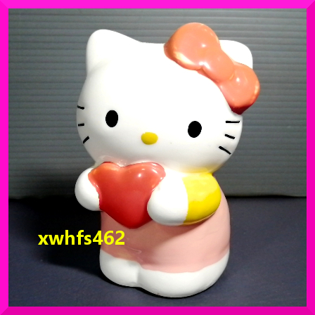 新品即決 非売品 陶器製 ハローキティ 貯金箱 第一勧銀 ノベルティ サンリオ Hello Kitty 昭和 レトロ ビンテージ 年代物 フィギュア zak拍卖