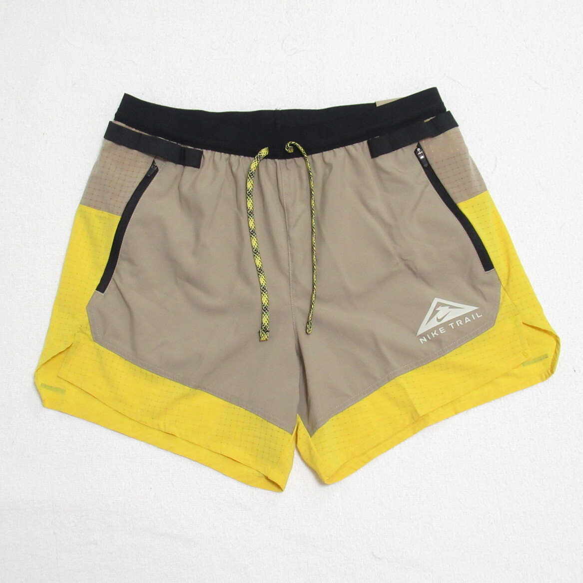 NKE TRAIL SHORTS イエロー カーキ L ナイキ トレイル ランニング フレックス ストライド ショートパンツ ドライフィット CZ9053-247拍卖