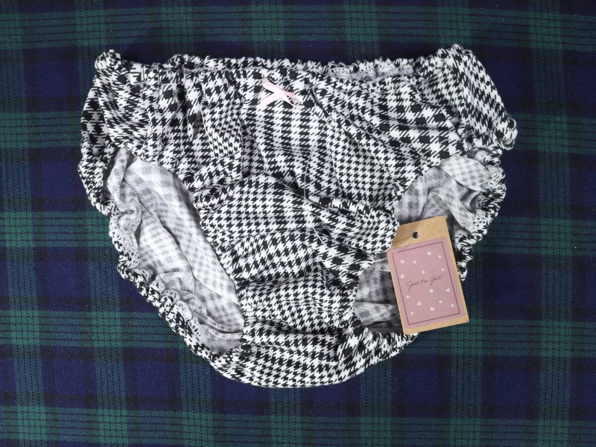 PG0044 昭和レトロ インゴムショーツ Lサイズ グレンチェック柄 しっとりモチモチ触感 2WAY伸縮 ベア天竺拍卖