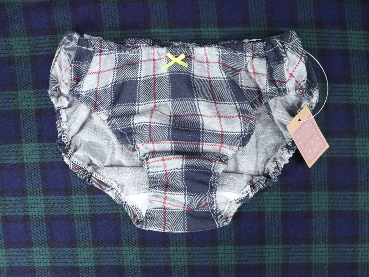 PG0042 昭和レトロ インゴムショーツ Lサイズ 綿100%天竺ニット使用 タータンチェック柄(ライトグレー)拍卖