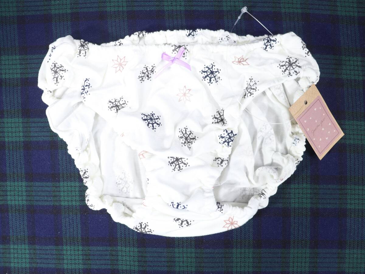 PG0059 昭和レトロ インゴムショーツ XLサイズ 白スノークリスタル柄 2WAY伸縮 ベア天竺拍卖