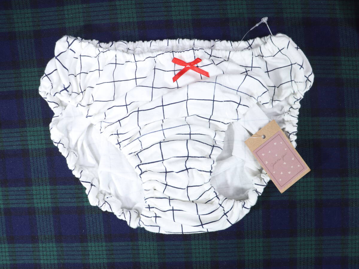 PG0061 昭和レトロ インゴムショーツ XLサイズ ウィンドーペンチェック ホワイト 2WAY伸縮 ベア天竺 綿混素材 肌ざわり良好拍卖