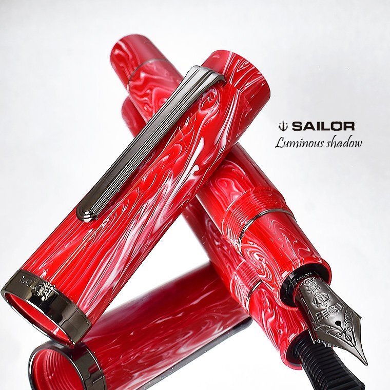 ■●【SAILOR/セーラー】Luminous shadow/ルミナスシャドー 万年筆 ダスクレッド 超大型21金ブラックニブ 極太 M 中字 未開封新品/M463RD拍卖