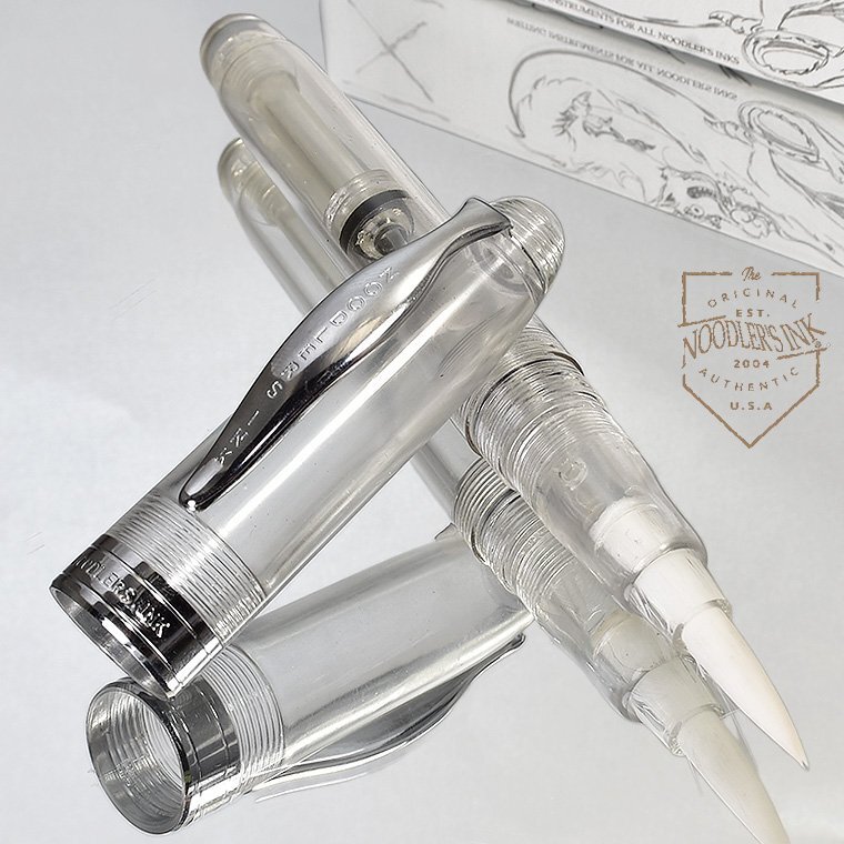 ■●万年毛筆【NOODLERS INK/ヌードラーズインク】Ahab Clear Demo Brush Pen ” クリア デモ 透明 ブラッシュペン ピストン式 /NDA43拍卖