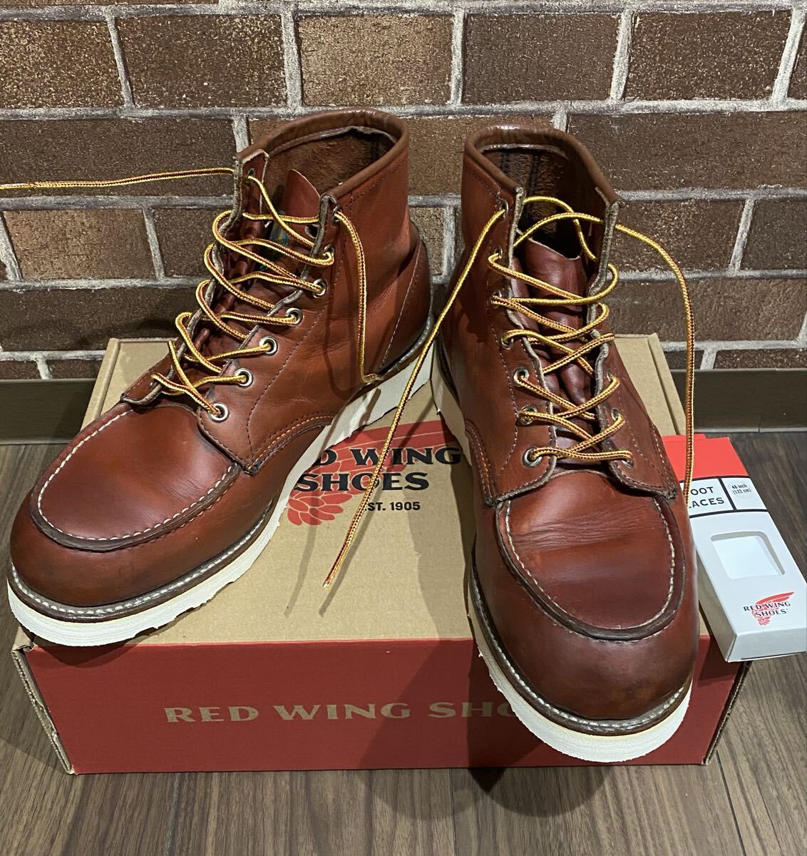 Red Wing 875 アイリッシュセッター 半円犬タグ 9.5E 赤茶色 新品純正ソール、純正シューレース拍卖