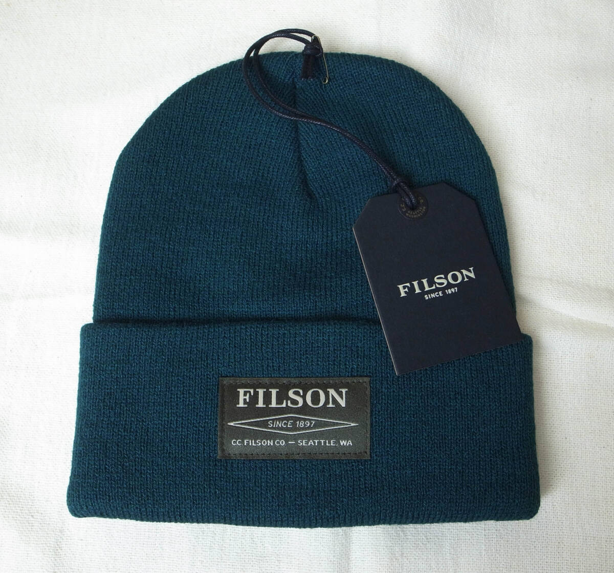 新品 FILSON フィルソン ニットキャップ/ビーニー ダークグリーン系 USA製 キャップ拍卖