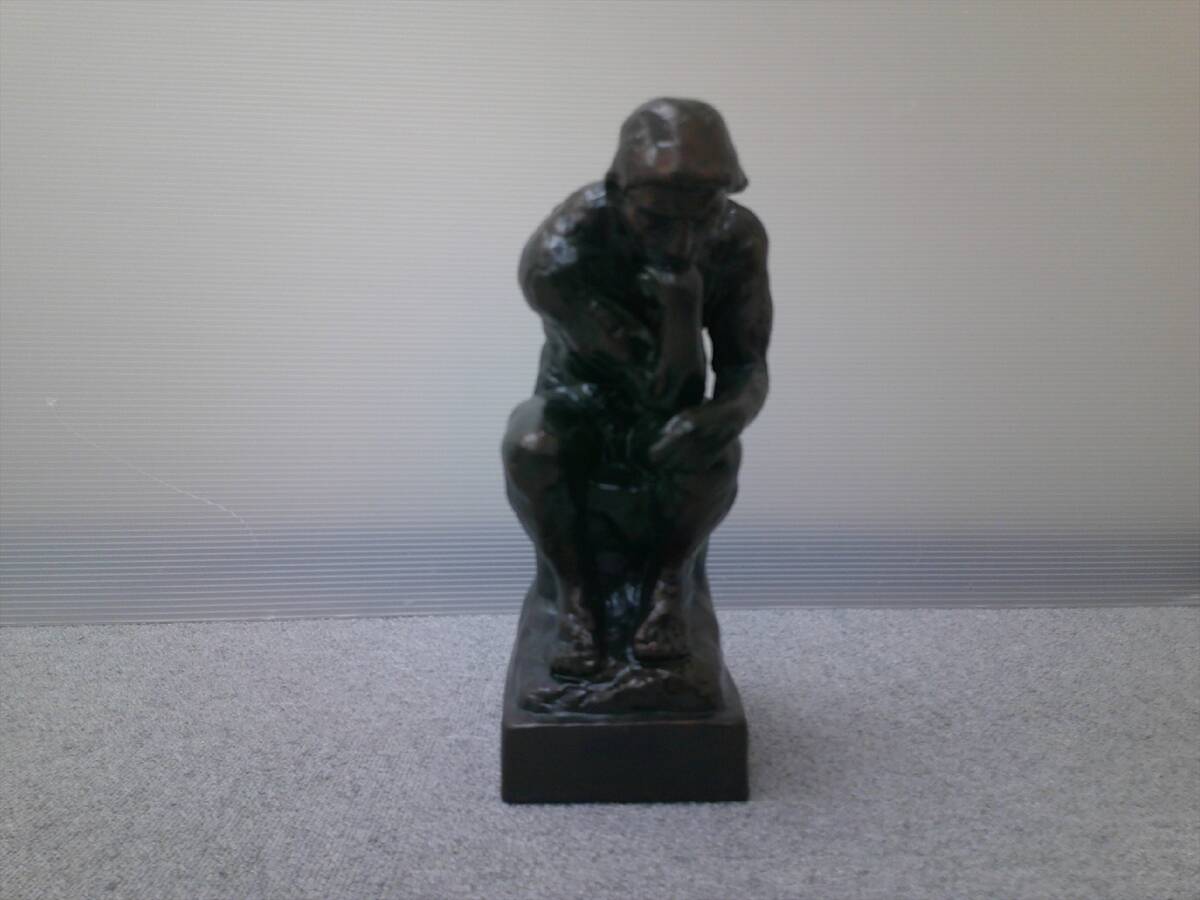 【金属製】 モデリング 置物 考える人 (高さ 約: 31 cm / 横幅 約: 11 cm / 奥行き 約: 16 cm)拍卖