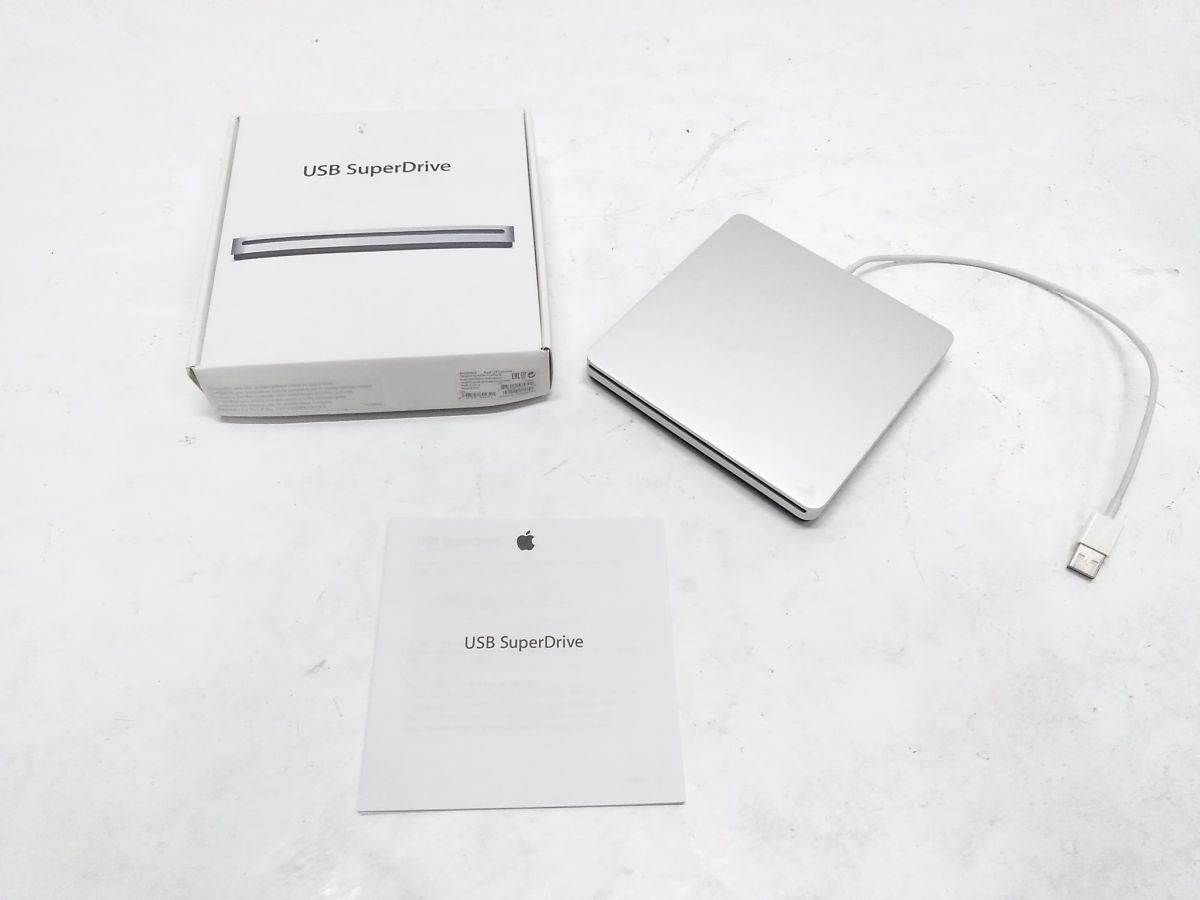 ♪動作品 アップル Apple 純正 USB Super Drive スーパードライブ MD564ZM/A A1379 外付けDVDドライブ 元箱/取説付き 1002-42E @60♪拍卖