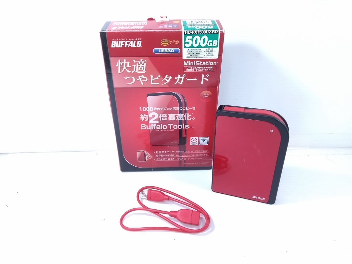 ◇BUFFALO ポータブル ハードディスク HD-PXTU2 500GB 外付けHDD バッファロー1017-57A @60◇拍卖