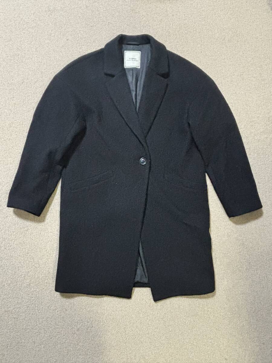 JEANASIS ジーナシス ダブルフェイスビーバーチェスターコート ロングコート チェスターコート F ブラック 黒 シンプル 定番/YC拍卖