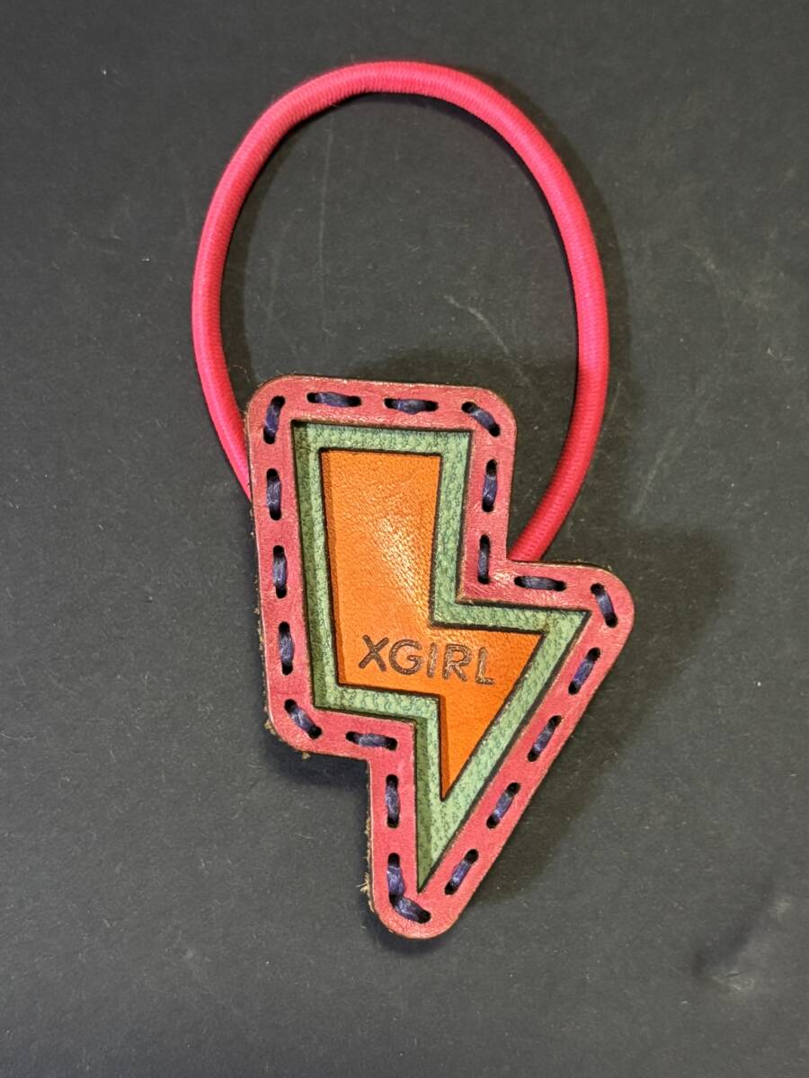 x-girl xgirl OJAGADESIGN コラボ ハンドメイド 革 イナズマ ヘアゴム エックスガール オジャガデザイン 日本製 ゴム ヘアアクセサリー/YC拍卖
