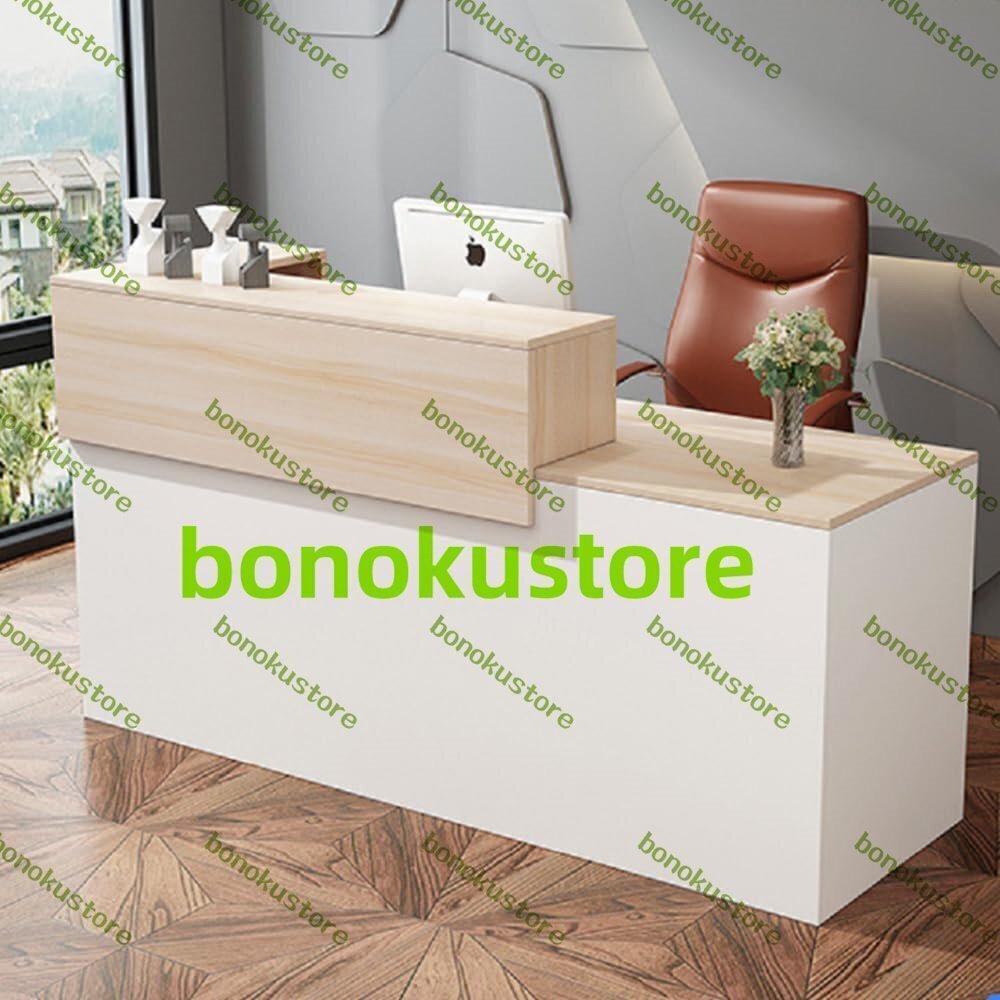 レジカウンター カウンターテーブル 受付 カウンター 木製のレセプションデスク レジスタンド カウンターテーブル 140x60x100cm右側拍卖