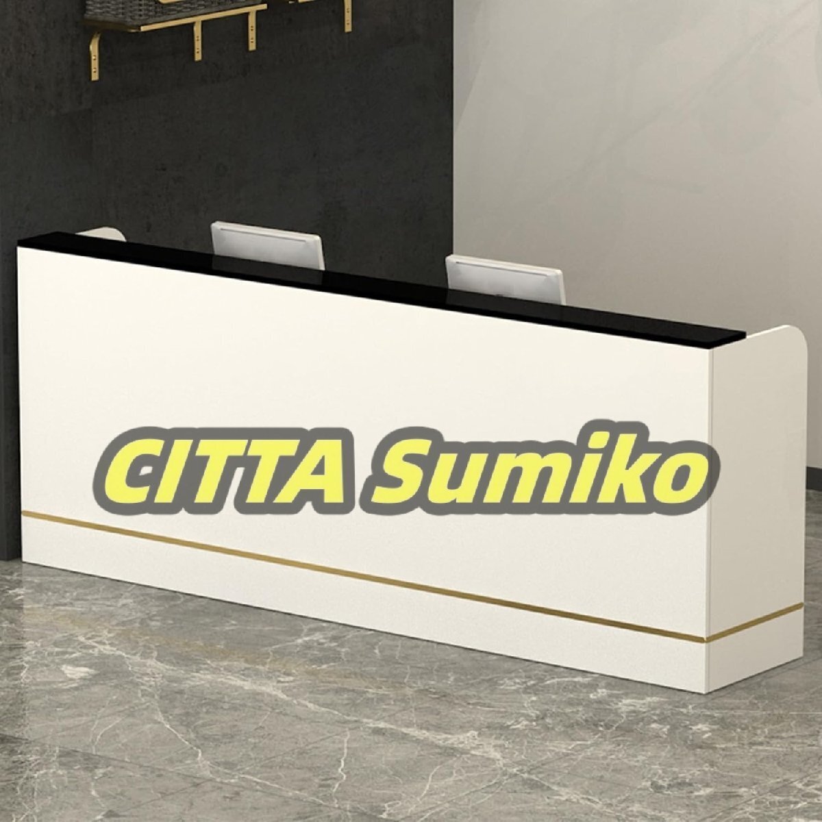 レジカウンター カウンターテーブル 受付カウンター 組み立てレジ台 木製のレセプショ レジ係カウンタ 受付台 受付デスク140*60*100CM拍卖