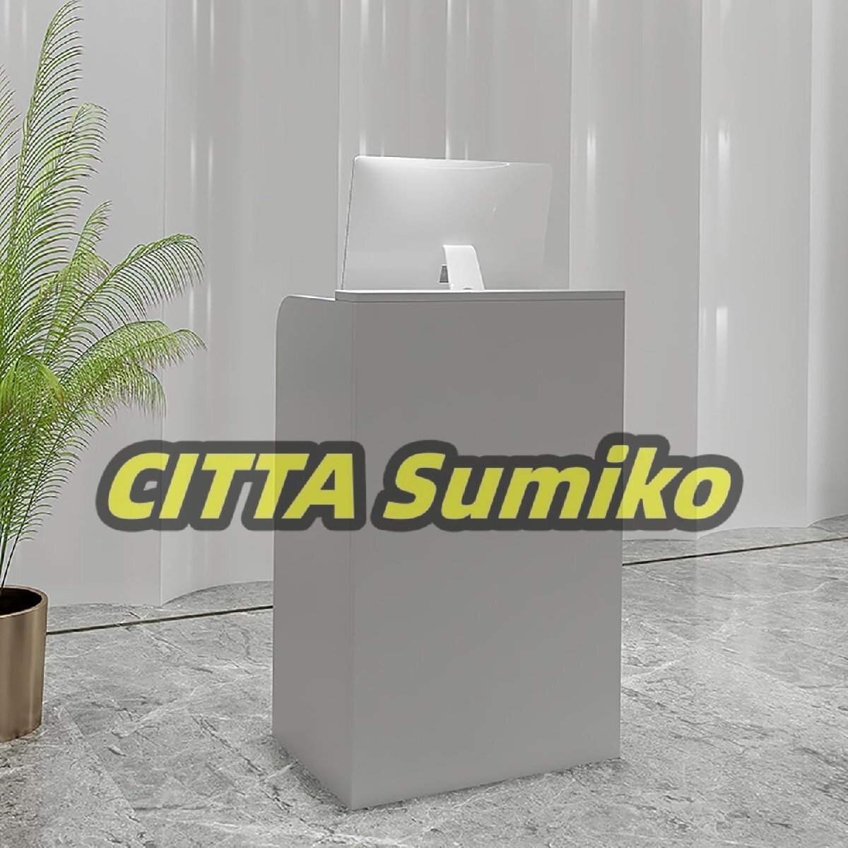 受付カウンター レジカウンター 受付カウンター 組み立てレジ台 引き出し付き 木製 カウンターテーブル 80*42*95cm ライトグレー拍卖