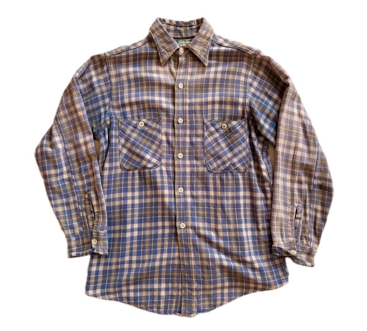 ヴィンテージ 40〜50's jcpenny ネルシャツ M相当 古着 40s 50s 長袖 チェック USA製 ビンテージ J.C.PENNEY拍卖