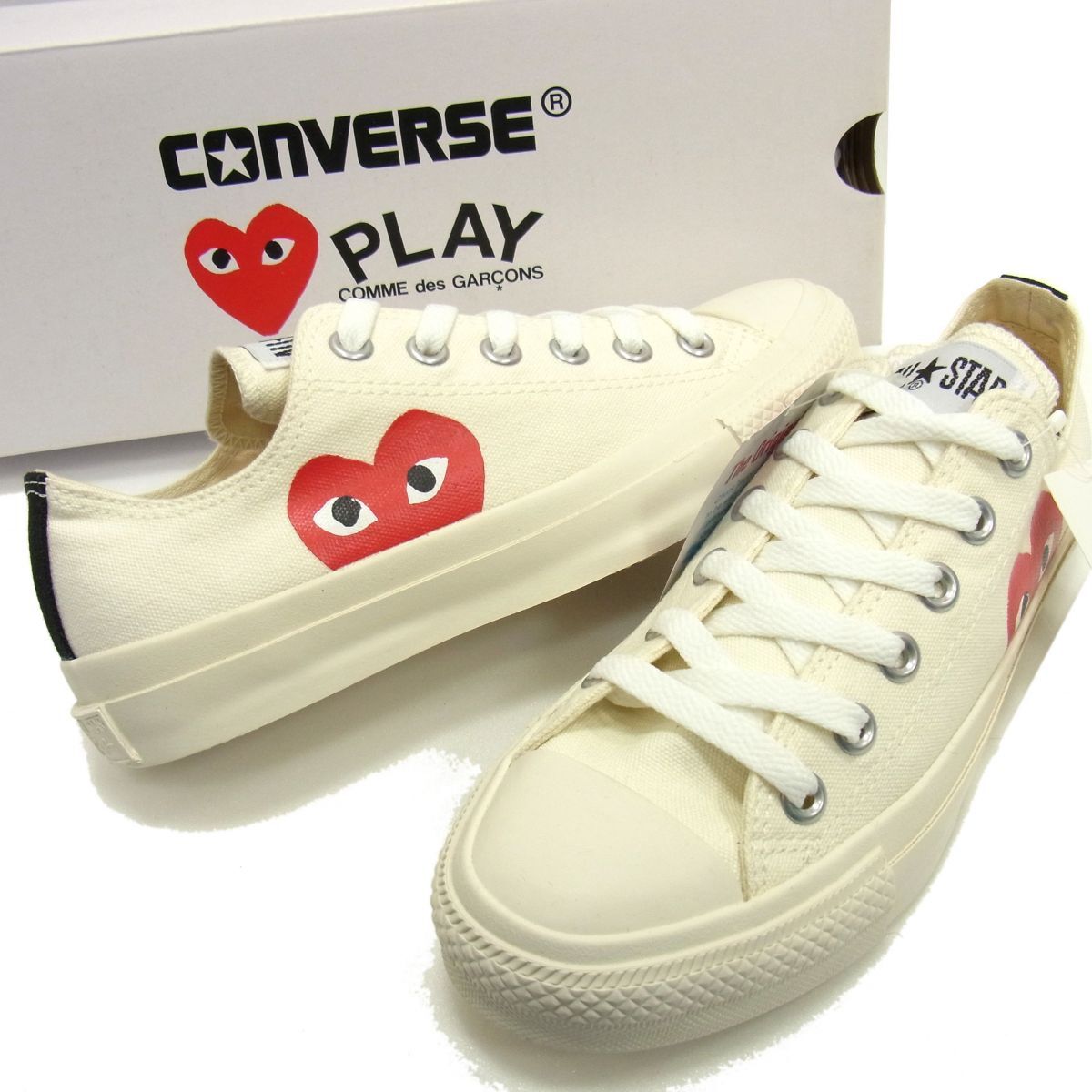 新品☆COMMEdesGARCONSPLAY×CONVERSE ローカットスニーカー レディース チャックテイラー オールスター キャンバススニーカー拍卖
