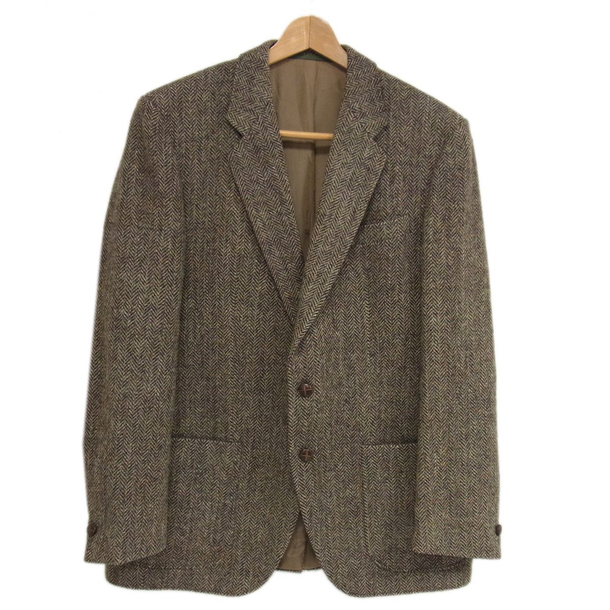 ◇HarrisTweed ツイードジャケット ブレザー 英国製生地使用 紳士服 ハリスツイード ブレザー メンズ 1円スタート拍卖
