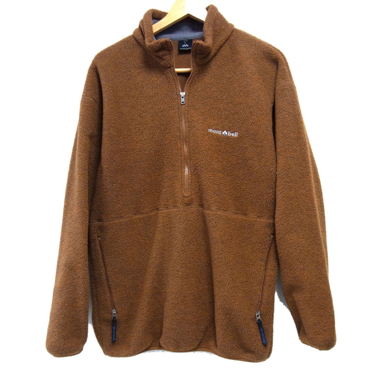 90s☆mont-bell モンベル ハーフジップ プルオーバー フリース ジャケット CLIMAPLUS POLARTEC アウトドア 秋冬物 メンズ 1円スタート拍卖