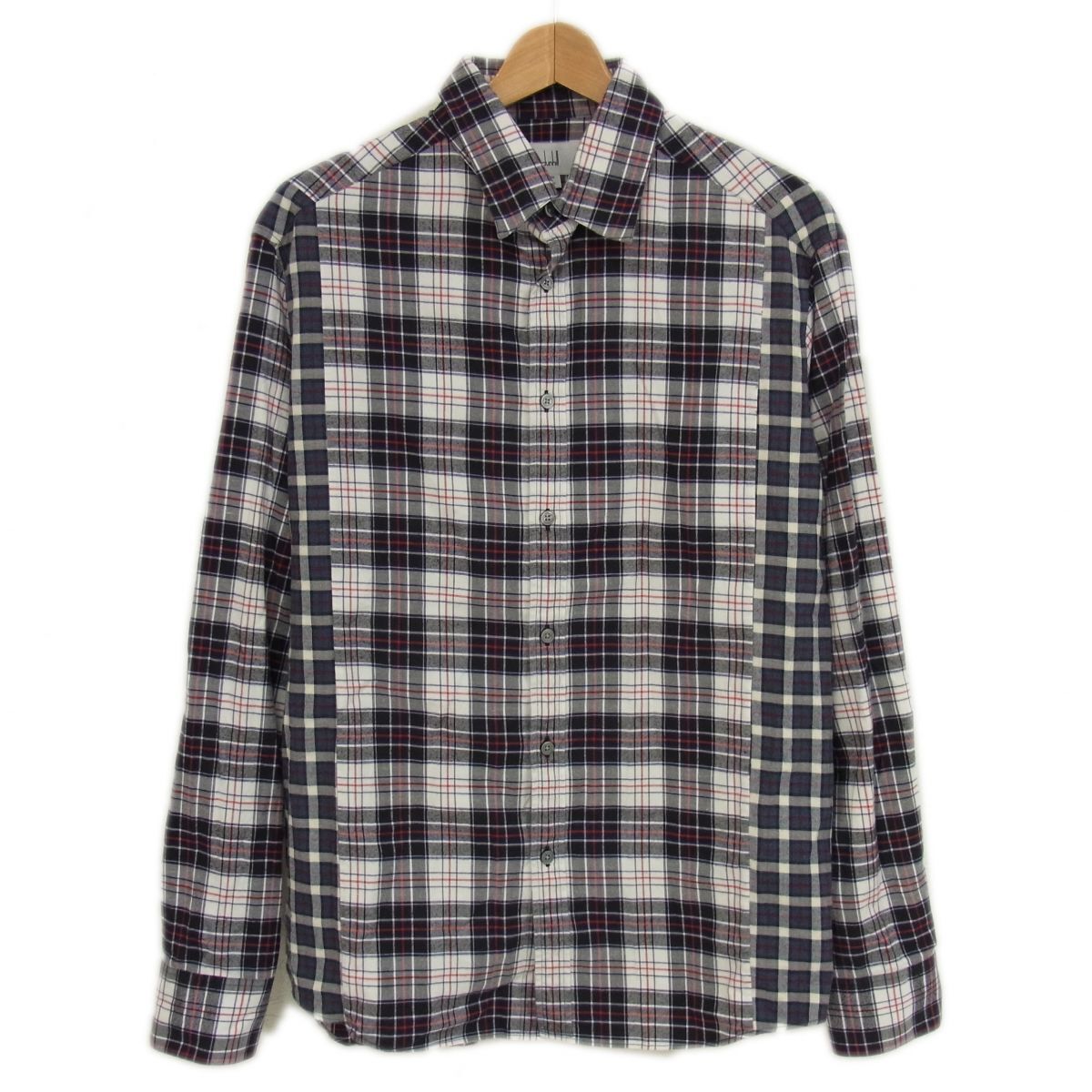 美品◇dunhill 長袖 ネルシャツ マルチカラー 2パターンチェック柄 ダンヒル リシュモンジャパン(株) メンズ イタリア製 1円スタート拍卖
