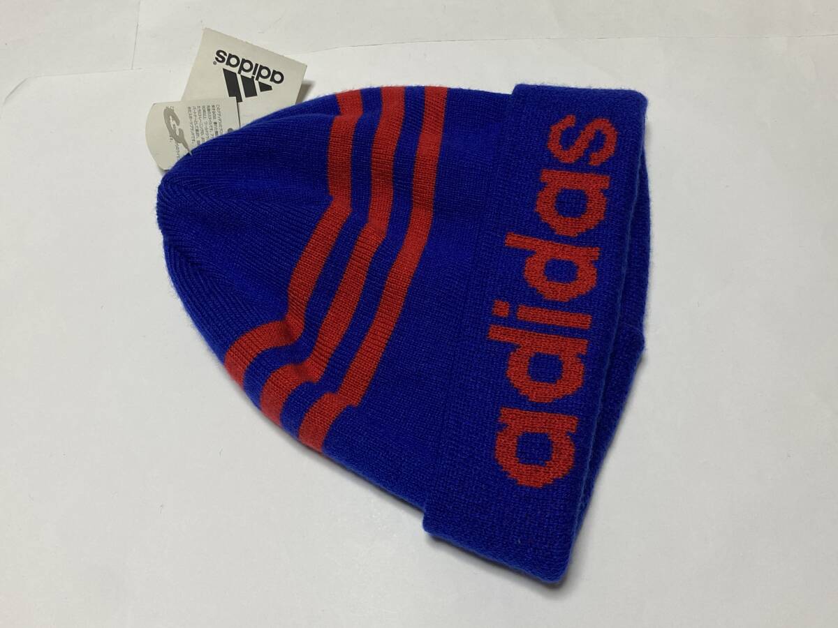 アディダス adidas ニットキャップ CAP ニット 帽子ブルー 展示未使用品拍卖