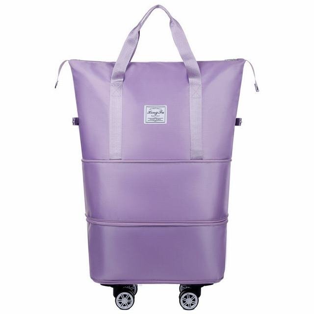キャリーバッグ ショッピングカート 4輪 横押し 折りたたみ 軽量 ショッピングキャリー 軽い 旅行カバン 大容量 防水 ライトパープル拍卖