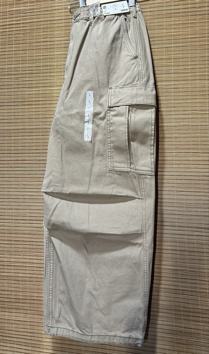 未使用 2024SS GU デニムスーパーワイドカーゴパンツ 32ベージュ Lサイズ ジーユー ワイドパンツ拍卖