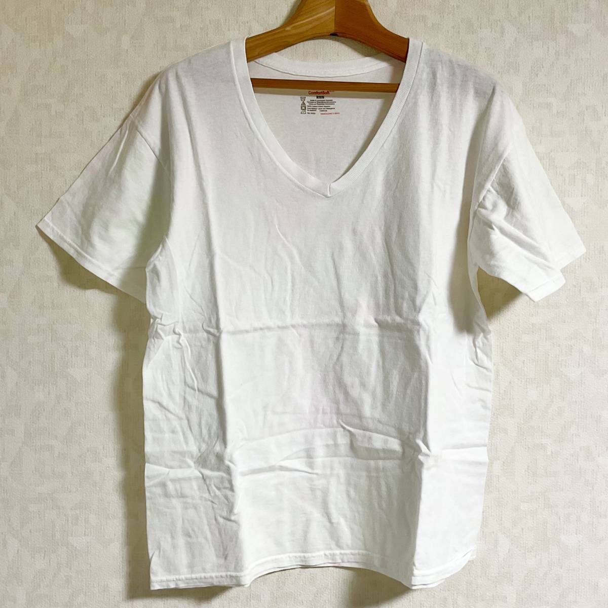 Hanes Tシャツ / Vネック タイダイ/ホワイト/レッド/グリーン サイズM  W018   拍卖