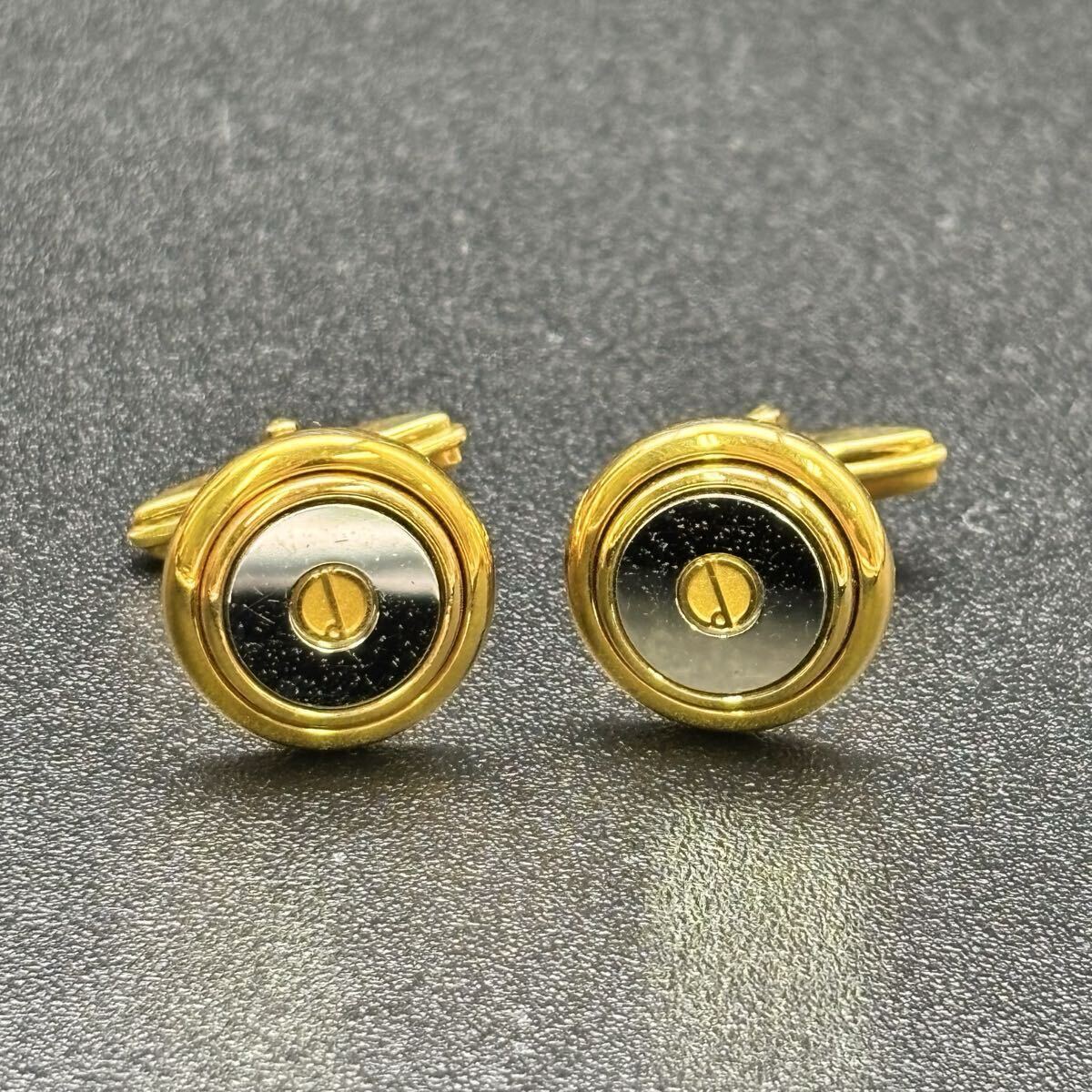 【dunhill】ダンヒル ◆ カフスボタン dロゴ ゴールド ブラック ヴィンテージ TY251017-039拍卖