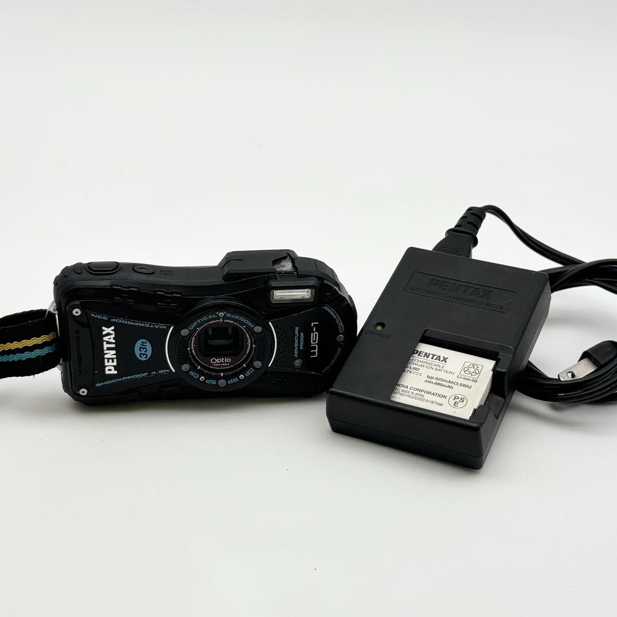 【動作確認済み】PENTAX ペンタックス ◆ Optio オプティオ WG-1 デジタルカメラ ブラック バッテリーチャージャー付き KM251023-005拍卖