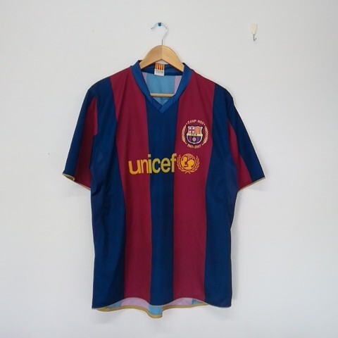 ★【古着】 SKY SPORT(スカイスポーツ) FCバルセロナ(レプリカユニフォーム) サイズ不明 赤×青拍卖