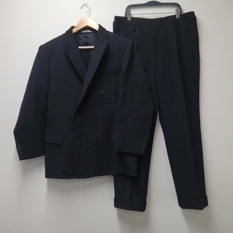 ★【古着】礼服(フォーマルスーツ、ダブルス、背広) 黒 冬用だと思います拍卖