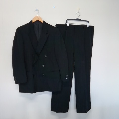 ★【古着】 メーカー不明 ダブルテーラードジャケット(セットアップ) サイズ不明 ブラック拍卖