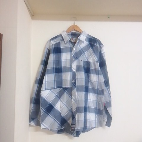 ★【古着】 CONART(コナート) チェックシャツ(シャツ) LLサイズ チャック柄 ブルー拍卖