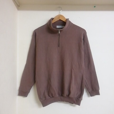 ★【古着】 GRASS MEN'S(グラスメンズ) ハーフジップ(長袖) Mサイズ ブラウン拍卖