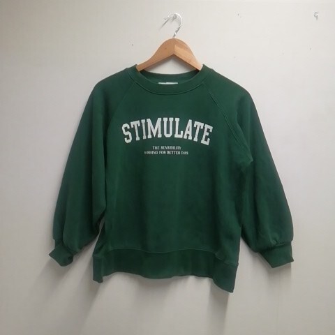 ★【古着】LOGOS DAYS(ロゴスデイズ) トップス スウェット トレーナー 長袖 ロゴあり 緑 Mサイズ拍卖