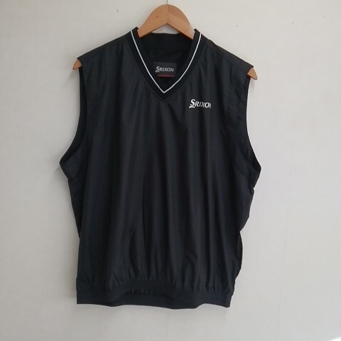 ★【古着】SRIXON(スリクソン) トップス ベスト ゴルフウェア 黒(ブラック) ポリエステル100% Lサイズ拍卖