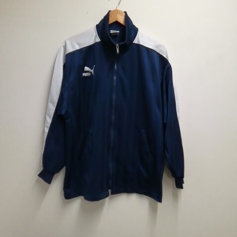 ★【古着】PUMA(プーマ) トップス ジャージ上 フルジップ 長袖 紺色 白ライン サイズ不明拍卖