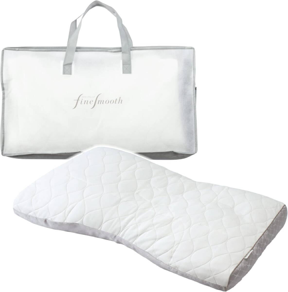 未使用品【 西川 】ファインスムーズ 枕 高さ ふつう ミニ備長炭パイプ&ひのき 70cm×43cm EFA2681212 FA6020拍卖