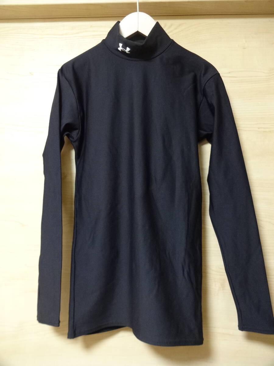 UNDER ARMOUR ハイネック長袖シャツ サイズMD R8605 黒 HEAT GEAR 状態良拍卖