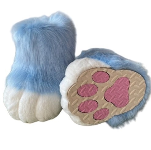 着ぐるみ ケモノ足 ライトブルー Mサイズ 22.5~24CM ケモノ脚 ファースーツ ケモノ fursuit ぬいぐるみ コスプレ コスチューム kigurumi拍卖