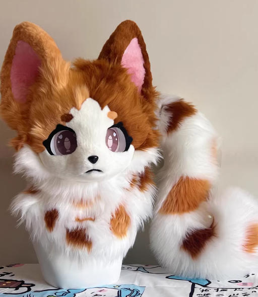 ★ファースーツ 着ぐるみセット NO.271 猫 茶色 ケモノ ファースーツ 全頭ヘッド ぬいぐるみ コスプレ コスチューム 一点物 kigurumi拍卖