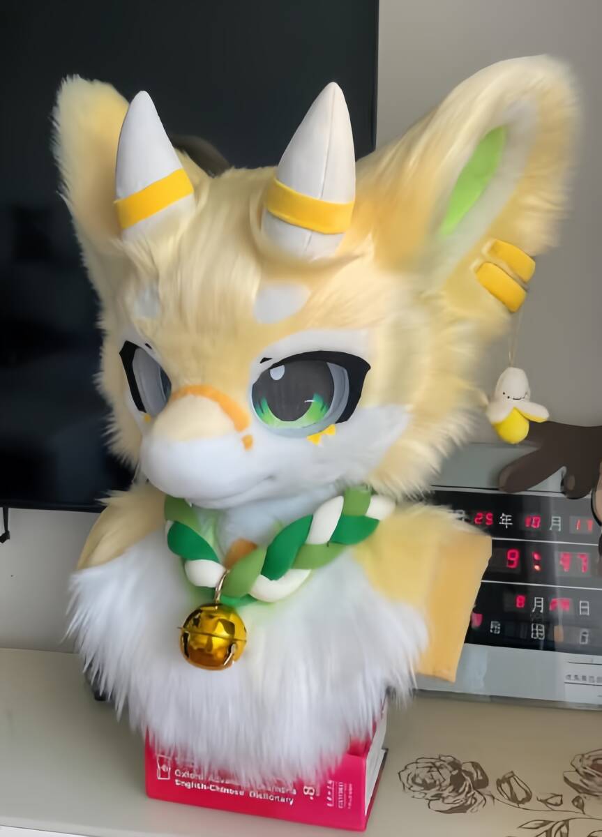 ★着ぐるみヘッド ドラゴン NO.385 黄色 全頭ヘッド ケモノ ファースーツ ぬいぐるみ コスプレ コスチューム kigurumi 一点物拍卖