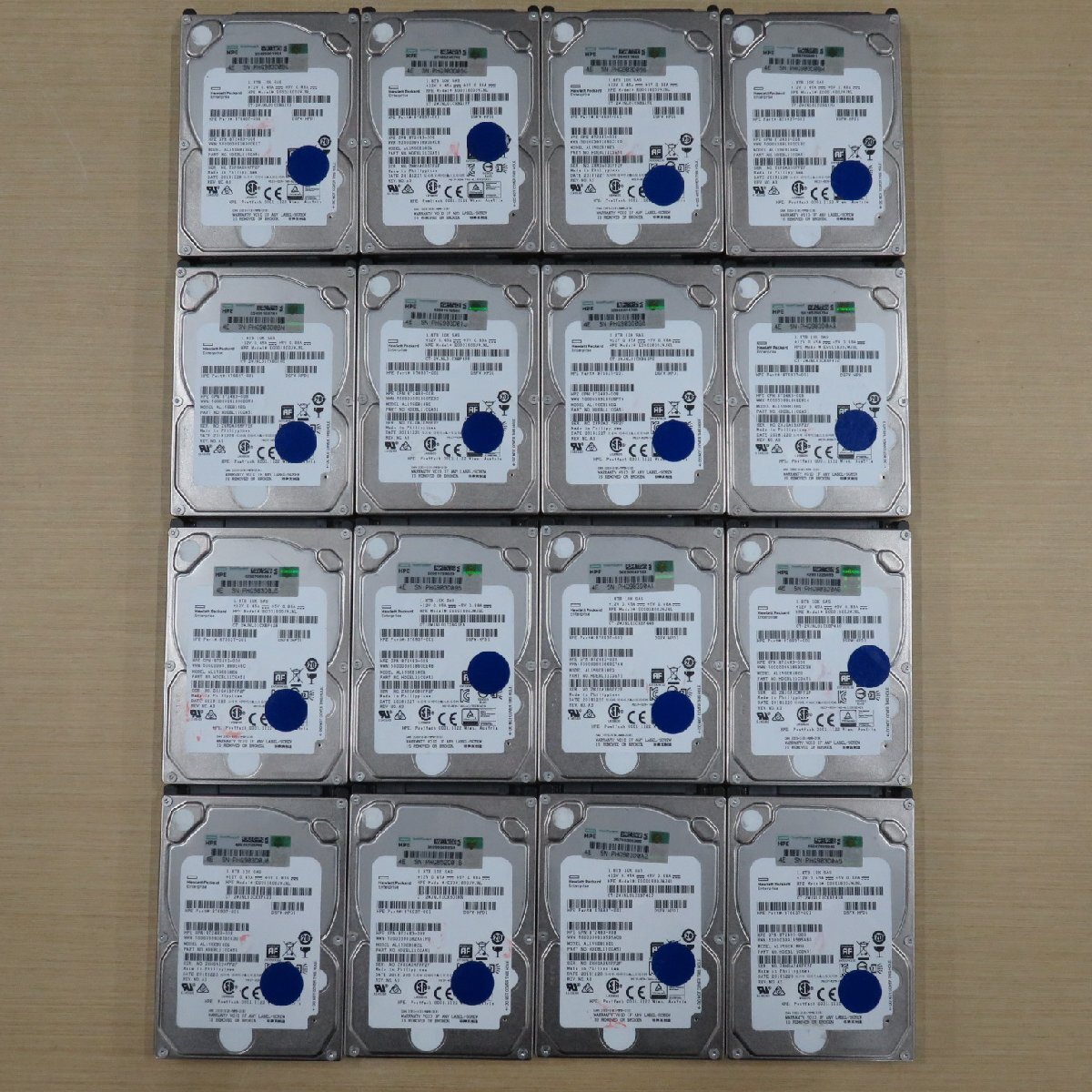 HPE 2.5インチ HDD 1.8TB 10K SAS接続 中古 合計16枚セット F10034拍卖