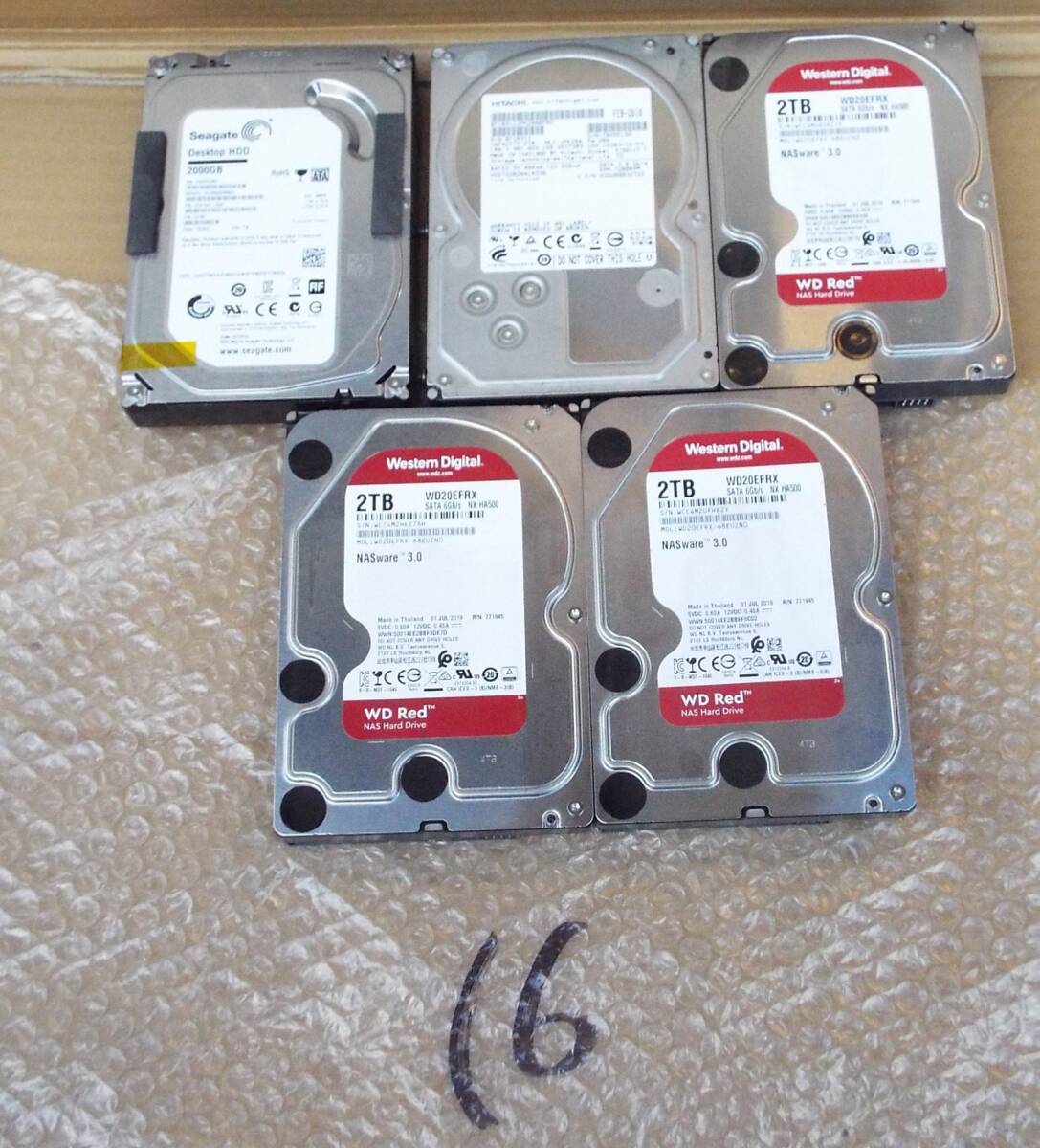 中古 ★ Western Digital 1・HITACHI・Seagate 5点セット (ジャンク扱い) (16)拍卖
